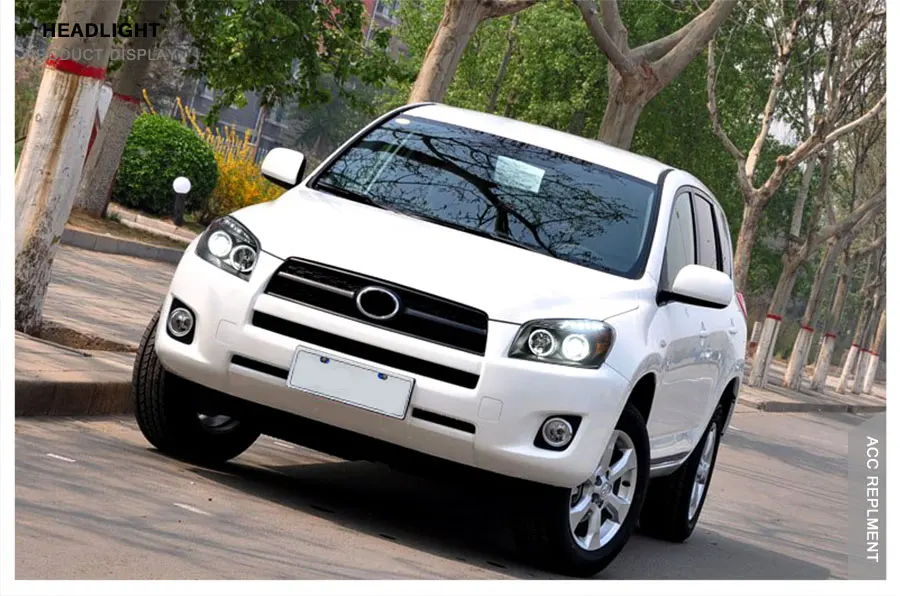 2 шт. светодиодный фары для Toyota RAV4 2009-2013 светодиодный Автомобильные фары ангельские глазки комплект ксеноновых фар, Высокопрочная конструкция протовотуманная подсветка Габаритные огни