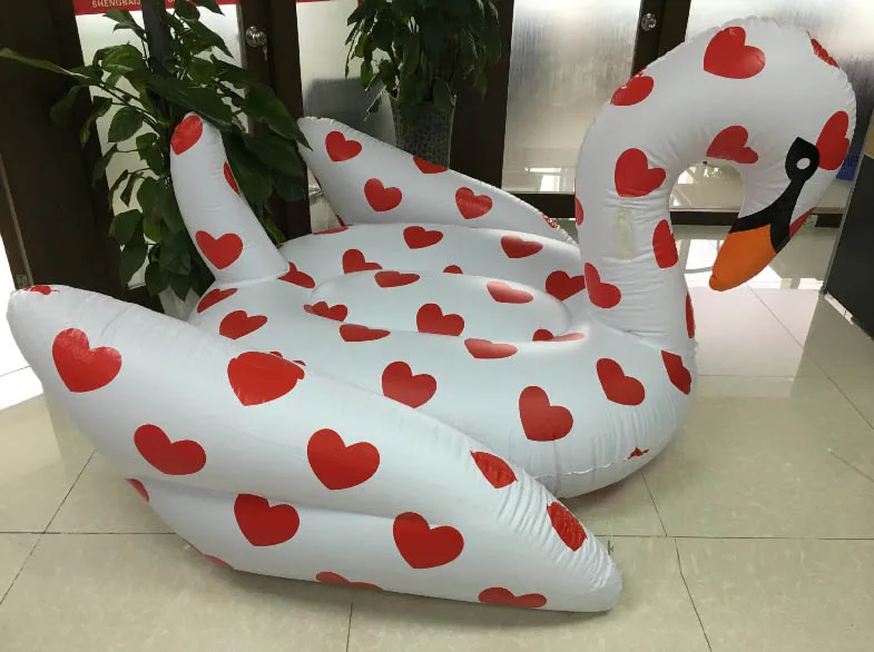 190 см с принтом сердца гигантский Лебедь бассейн поплавок на надувной трубке