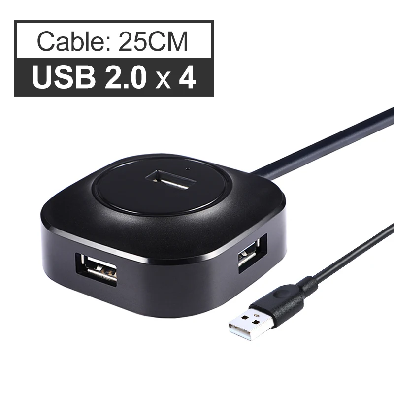 HUB 2.0 25CM Мульти usb-хаб 3,0 концентратор USB разветвитель Mini USB 3,0 концентратор 4 порта расширитель Micro 3 hab высокоскоростной с портом питания для ПК Аксессуары - Цвет: HUB 2.0 25CM