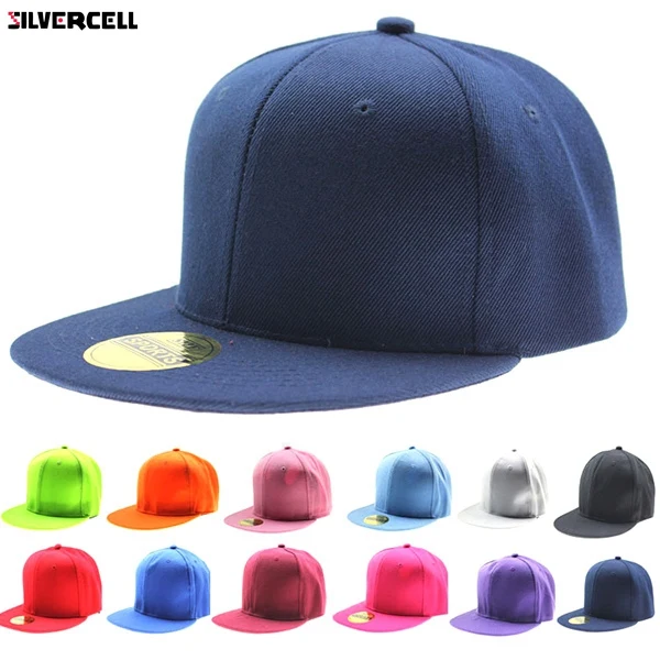 

Fashion Adjustable Men Women Baseball Cap Solid Hip-Hop Snapback Flat Hat Visor