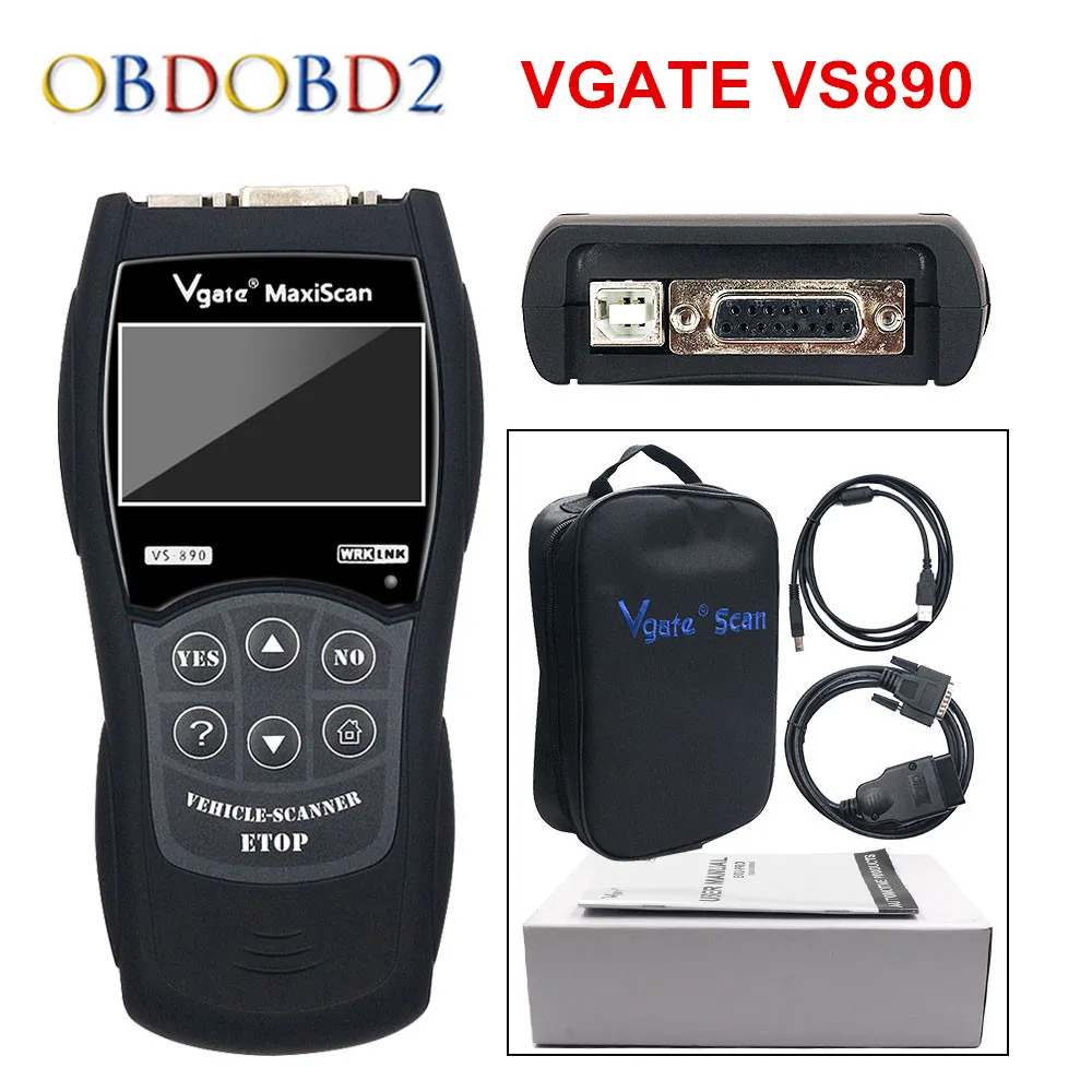 Новейший VS890/XD601 Универсальный автоматический диагностический сканер Vgate VS890 OBD2 CAN-BUS код автомобиля считыватель VS-890 многоязычный