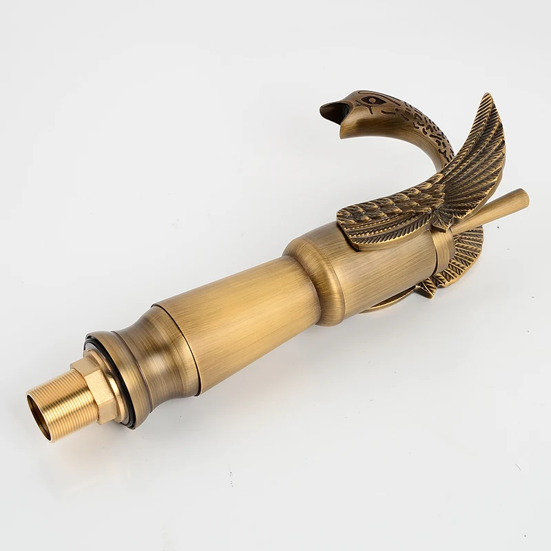 

Antique Brass New Swan Design Basin Faucet Retro Bathroom Single Handle High Arch Luxury Faucets Mixer Water Tap SE-8606-2
