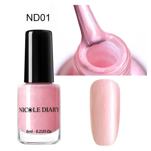 S8-ND01 NICOLE DIARY 6ml Peel Off Thermal Nail Polish Glitter Chameleon Color Changing Water-based Manicure Nail Art Varnish - Цвет: S8-ND01