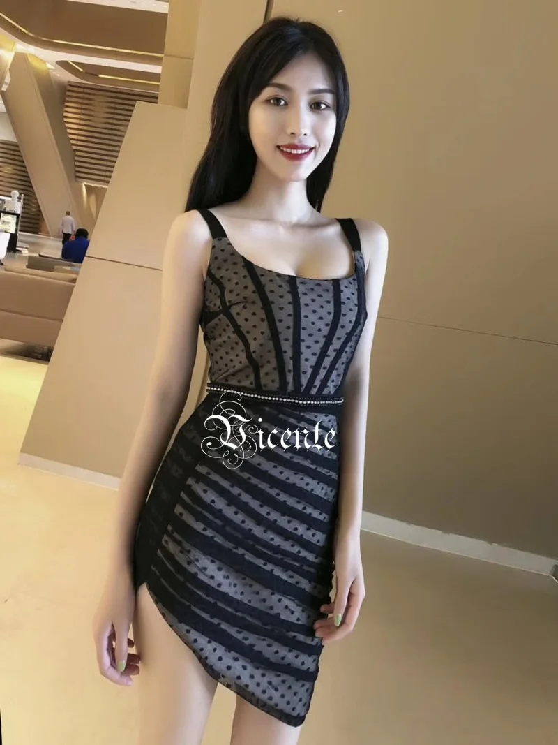 VC 2020 Новое Элегантное Сетчатое сексуальное мини праздничное платье повязка