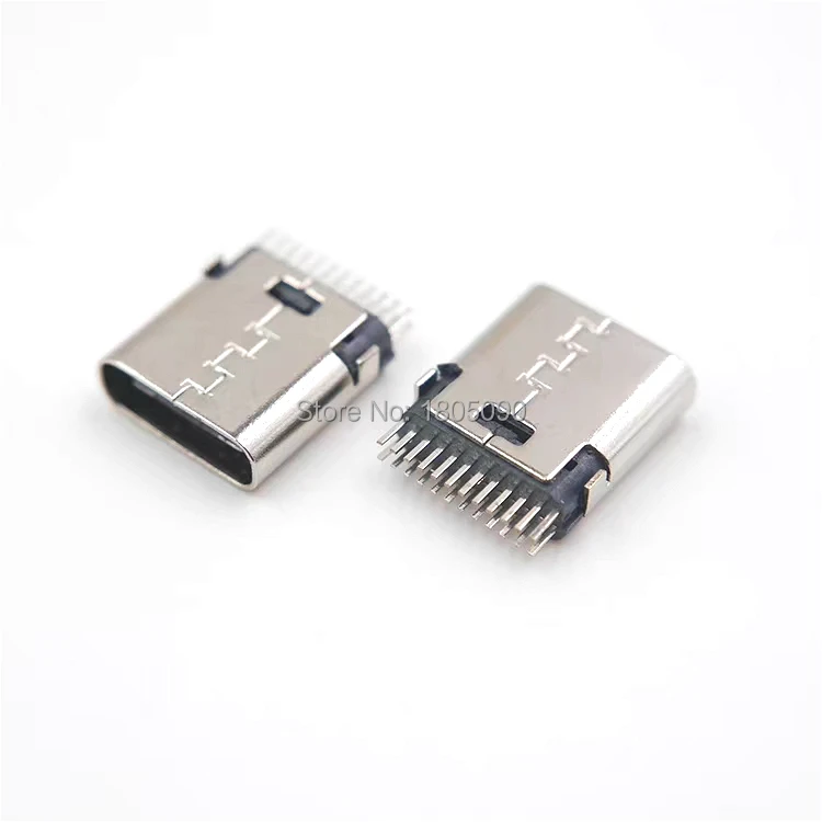 100 шт. micro USB вертикальный 24P для 3 1 Type C разъем 24p type без боковой 24Pin гнездовой
