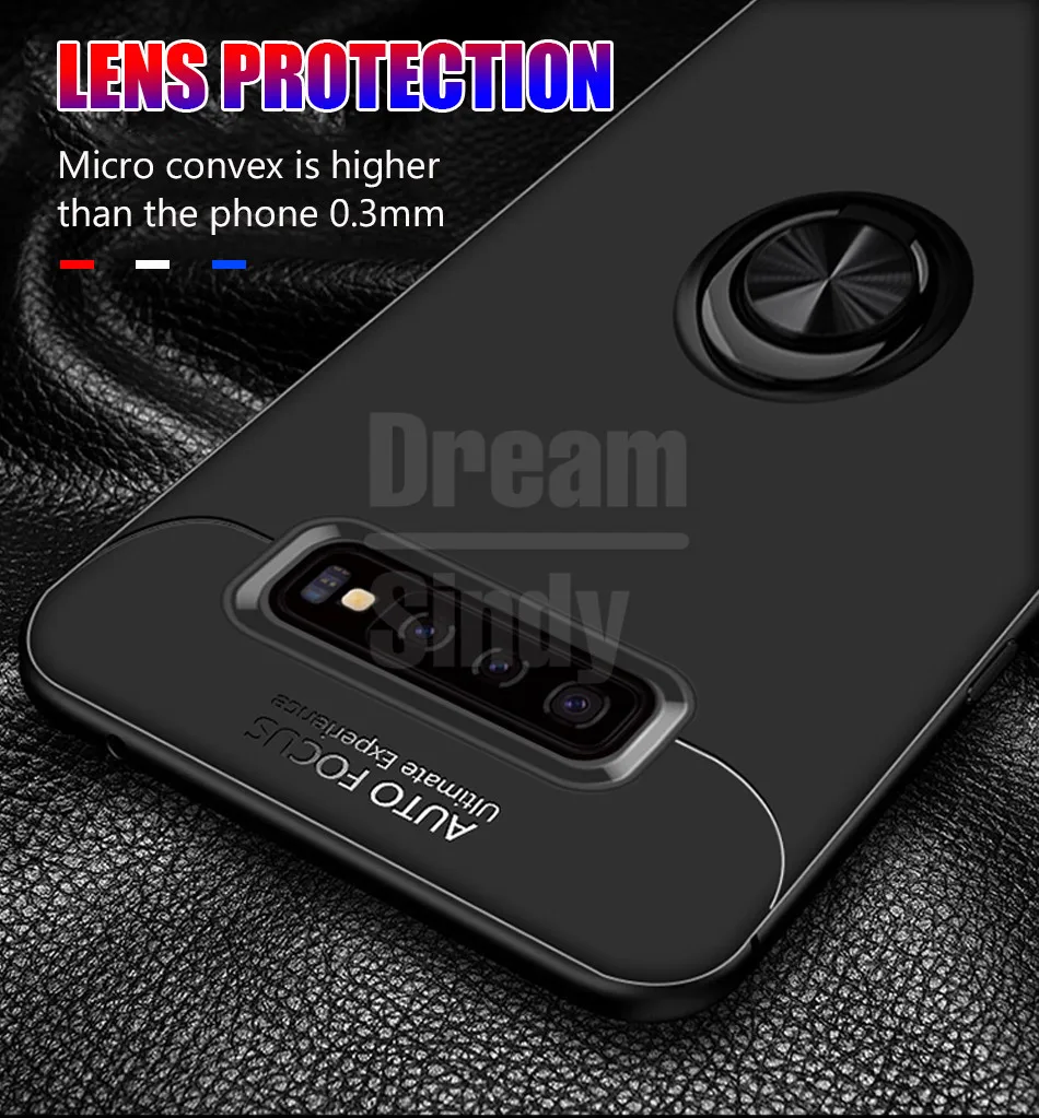 Роскошный противоударный мягкий чехол для samsung Galaxy S10 S8 S9 PLus S10 Lite, кольцевой кронштейн для Note 8 9, автомобильный Магнитный бампер, чехол