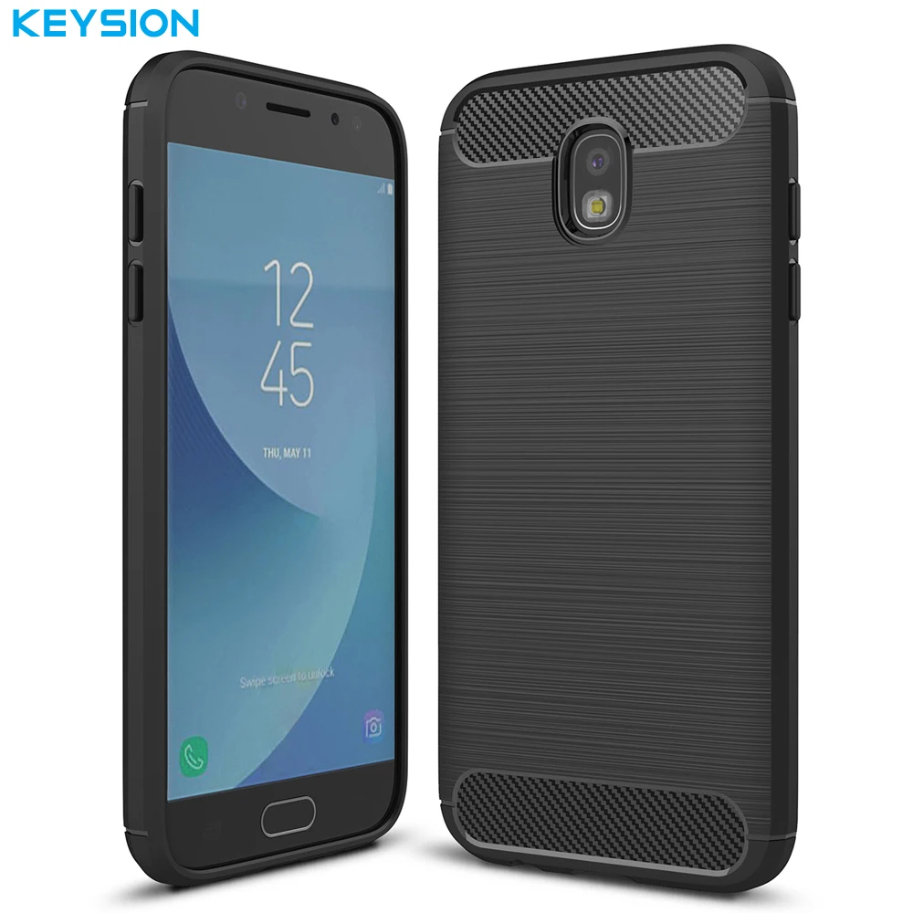 KEYSION Case for Samsung Galaxy J5 2017 EU Version Environmental Carbon Fiber Soft TPU Brushed Anti-Skid Back Cover J530FM |