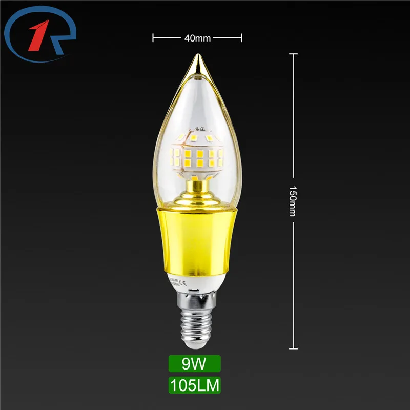 ZjRight E14 светодиодная энергосберегающая лампа 5 Вт 7 9 золотое покрытие процесс AC65