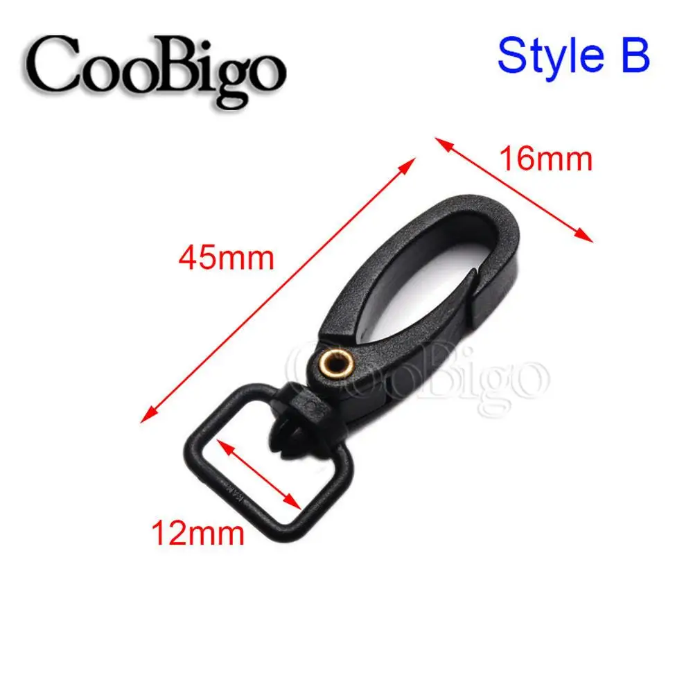B Style Webbing 12mm 5 шт. пластиковая застежка-карабин поворотный триггер оснастки крючки для сумки ремни брелок кольцо открытый рюкзак DIY ремесло аксессуары - Цвет: B Style Webbing 12mm