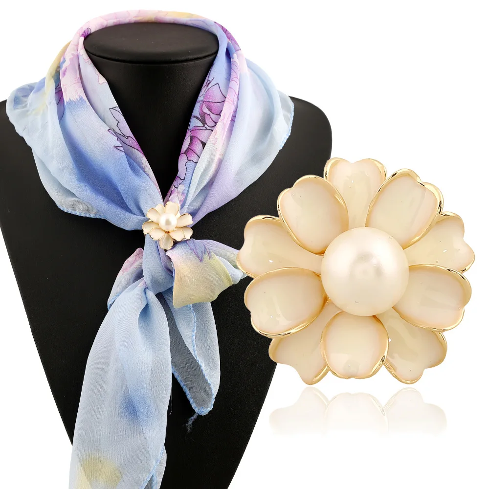 2017 модные шарфы Феникс Пряжка полые петли искусственный жемчуг кристалл цветок