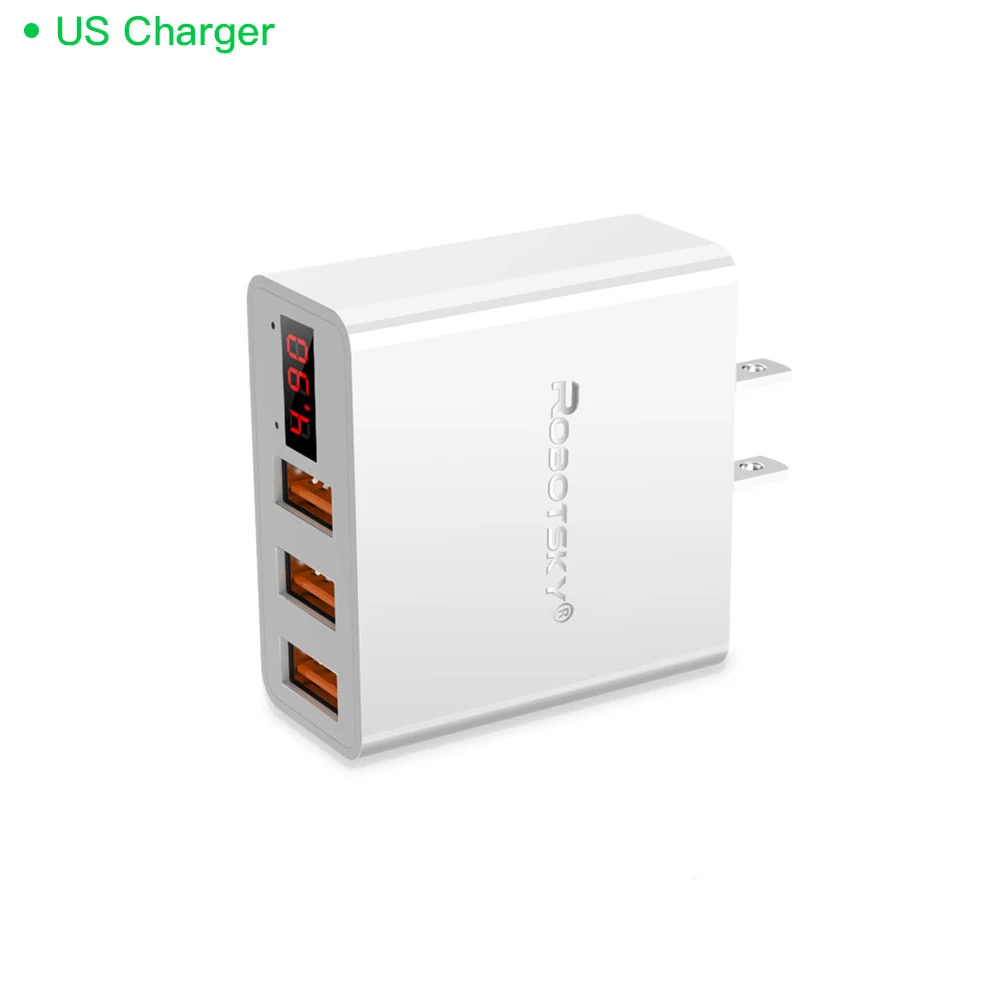 3.4A US Charge wh Обновление 3 порта Usb настенное зарядное устройство 3.4A светодиодный дисплей Универсальное зарядное устройство адаптер для мобильного телефона Iphone Xiaomi Ipad Us Eu Plug - Тип штекера: 3.4A US Charge wh