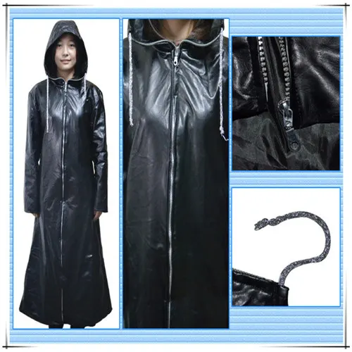 Черный Организация XIII Kingdom Hearts 2 Young Xehanort Косплей Костюм Хэллоуин осень зима мужская одежда из искусственной кожи длинное платье - Цвет: Черный