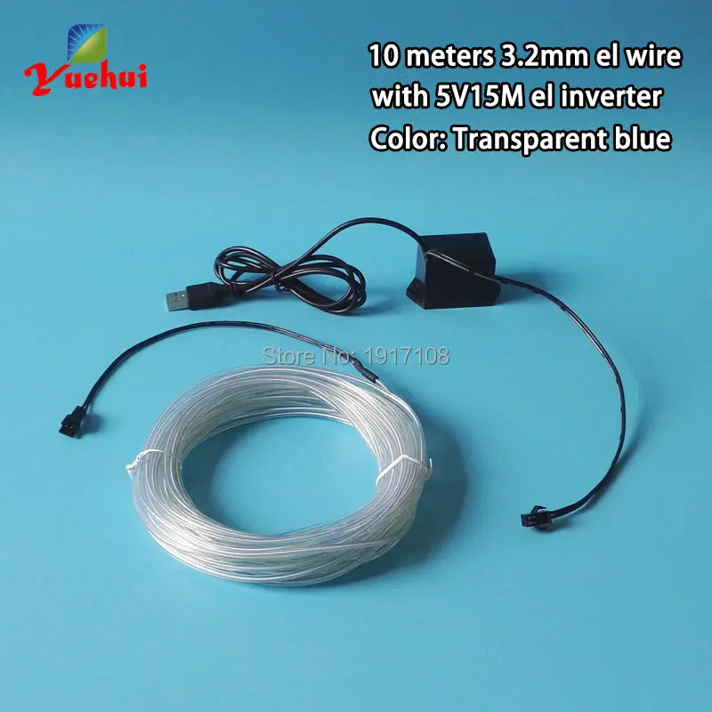 

10 Color 3.2mm 10Meter Flexible EL Wire Rope Cable Strip Car toys/Craft Party Decorative Neon Glow Light tube by DC5V USB driver