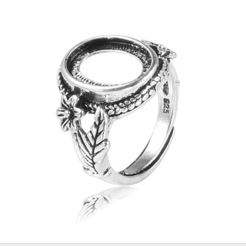 

2019 New Fashion 10*13mm Base Fit Beeswax Antique Adjustable Rings Blanks Hollow Settings Jewelry Accessories