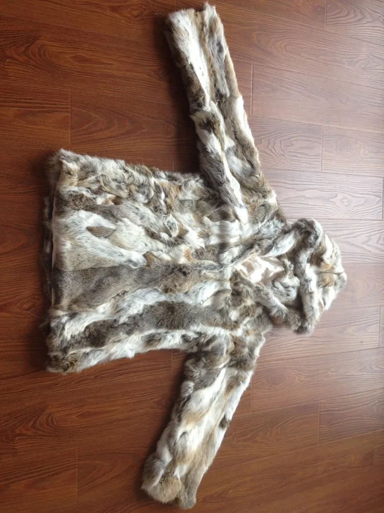 New Women Winter Warm Real Natural Genuine Rabbit Fur Coat KFP359 Free Shipping in Low price and good quality export | Женская одежда