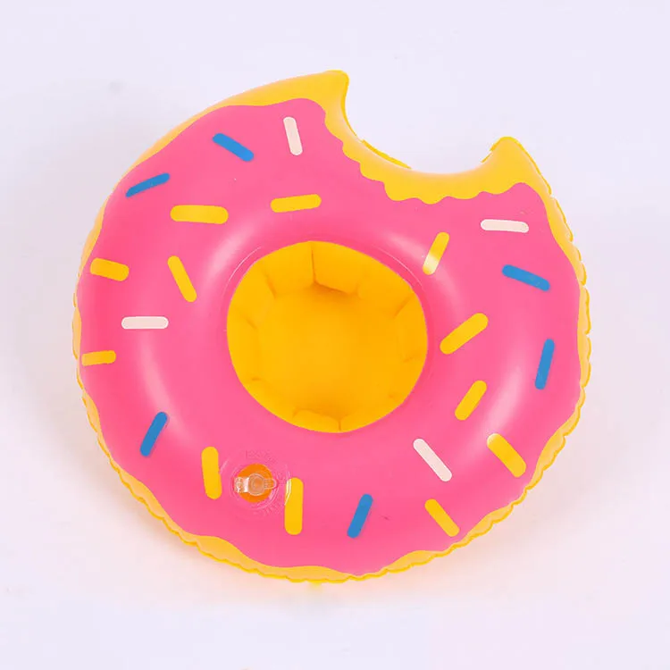 Pink donut Летние игрушки надувные держатели для стаканов с напитком Фламинго/пончик пляжные вечерние принадлежности для плавания в бассейне Детские вечерние игрушки для купания держатель для стаканов - Цвет: Pink donut
