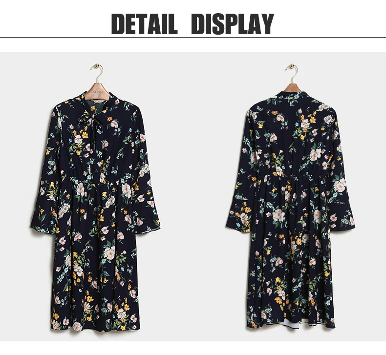 Женское шифоновое платье с V образным вырезом и длинным рукавом|fashion long dress|long