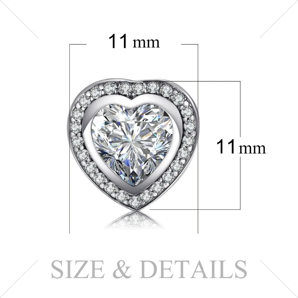 JewelryPalace любящее сердце CZ серьги гвоздики 925 стерлингового серебра для женщин в
