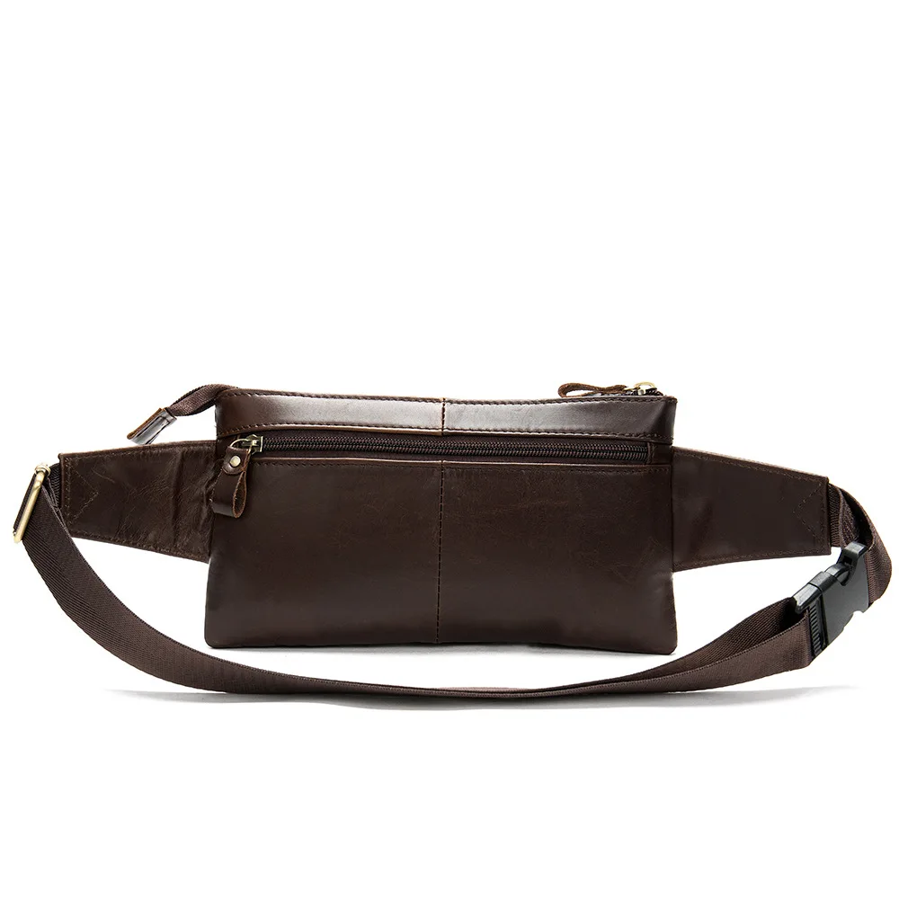 MVA Coffee Men`s Waist Pack Genuine Leather Men Crossbody Bag Casual Chest Cow Leater | Багаж и сумки