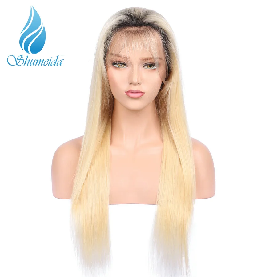 SHUMEIDA # 1bT #613 блонд полный парик их натуральных волос Remy длинные прямые Омбре