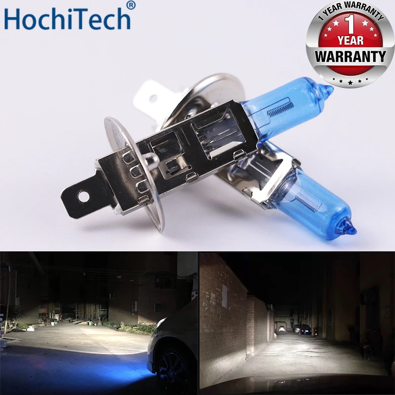 Суперъяркая галогенная лампа для автомобильных фар 1 шт. H1 12 В 6000K прозрачные