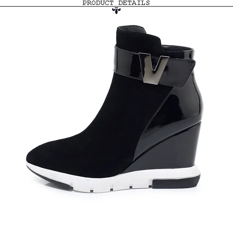 ZVQ woman shoes winter warm new fashion pointed toe zip ankle boots outside super high heels platform ladies shoes drop shipping