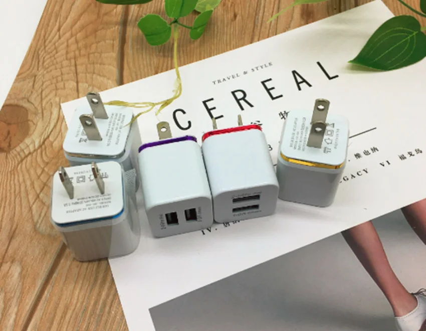 Двойное USB настенное зарядное устройство US plug 2.1A AC power dapter 2 для телефонов Samsung