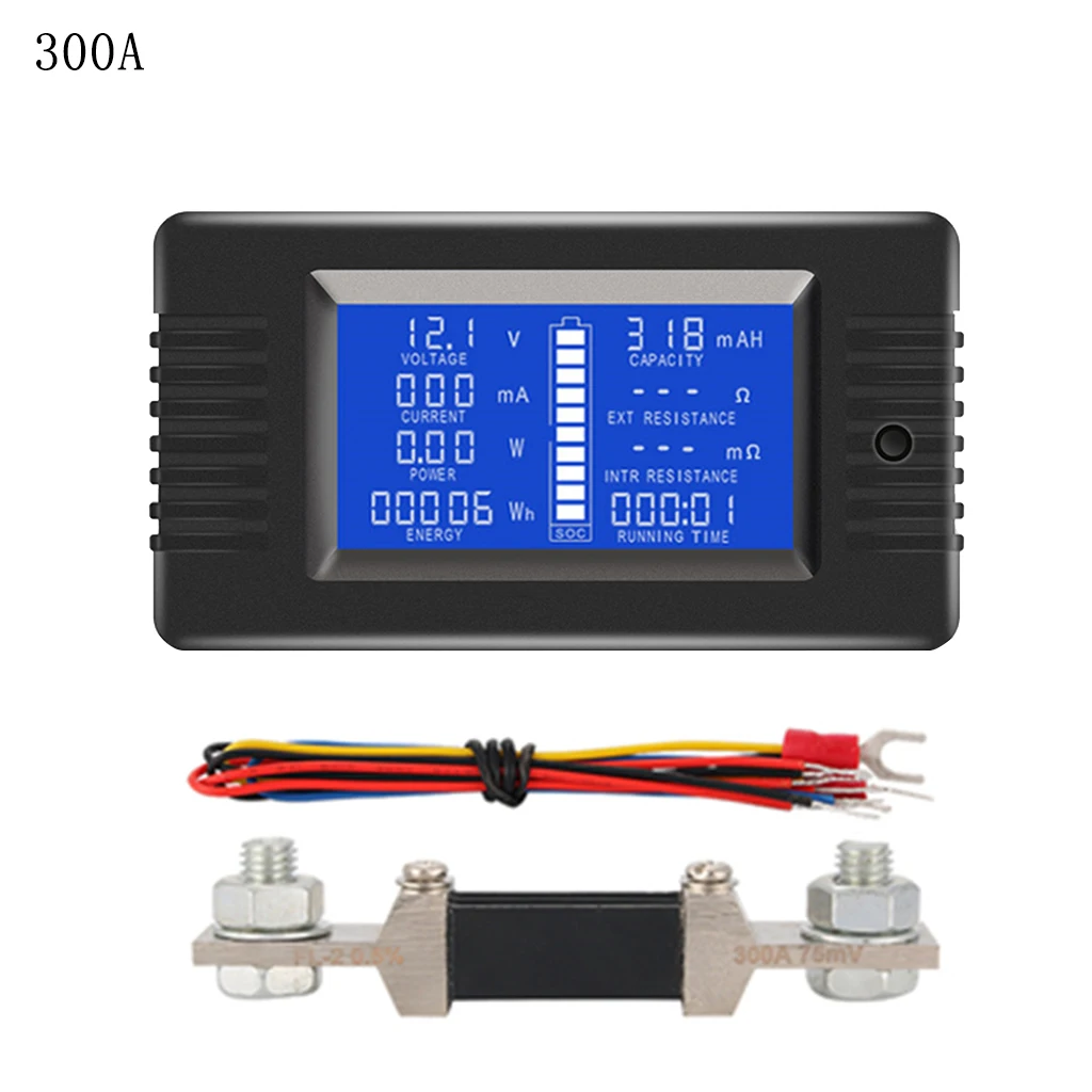 300A 0-200 в 50A/100A/200A/300A тестер емкости батареи монитор напряжения тока Сопротивление Емкость ватт Мощность счетчик энергии - Цвет: 300A