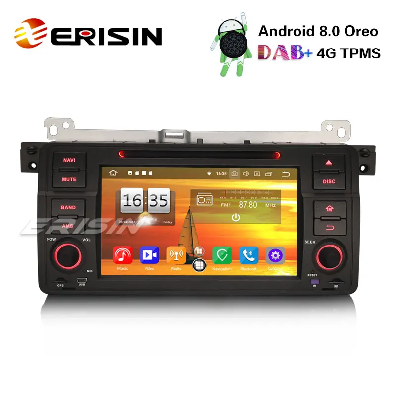 Erisin ES7546B 7 &quotAndroid 8 0 Автомобиль Радио DVD плеер 4G Wi Fi DAB + gps Bluetooth для BMW E46 Rover 75 MG