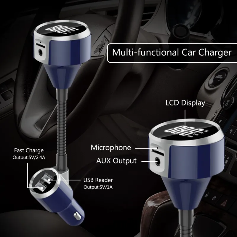 Автомобильный комплект громкой связи с Bluetooth беспроводной fm модулятор двумя usb