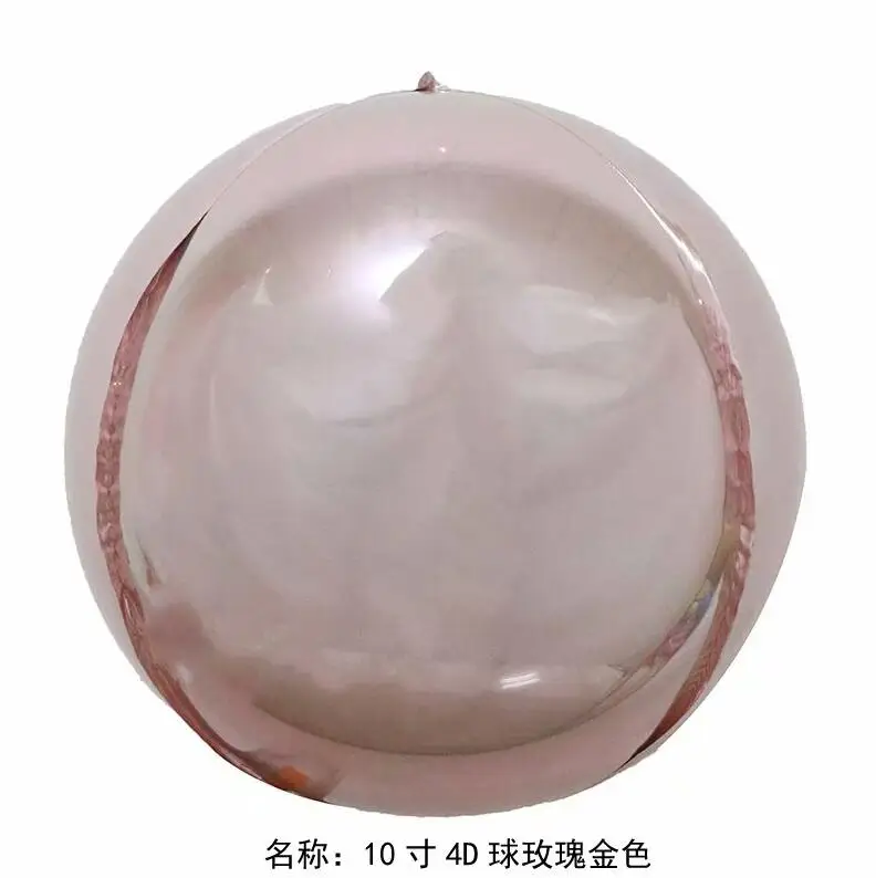 rose gold 20 шт. 10 дюймов 4D розовое золото Серебряная Фольга Воздушный шар День рождения Свадебные украшения День Святого Валентина юбилей Детские принадлежности для душа - Цвет: rose gold