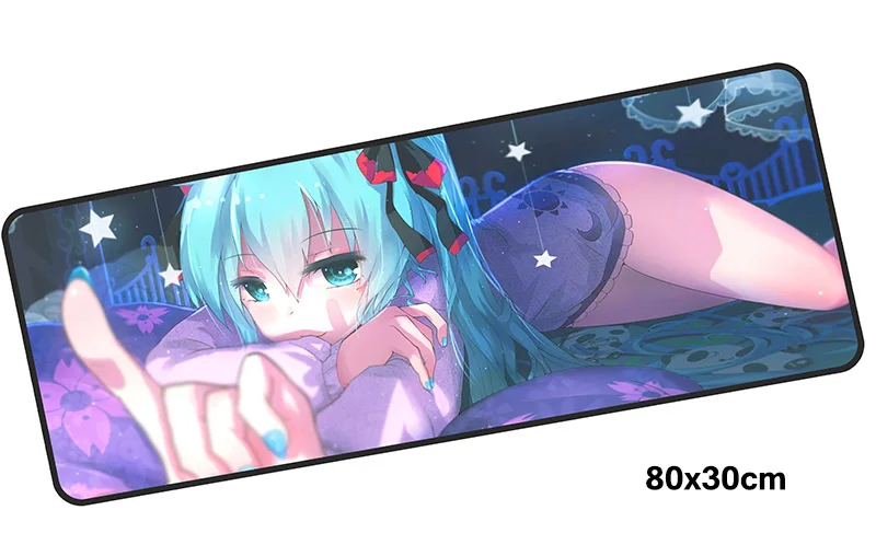 Size 800x300X3MM Hatsune Miku коврик для мыши геймер 800x300X3 мм игровой коврик для мыши большой miku аксессуары для ноутбука ПК эргономичный коврик для мыши - Цвет: Size 800x300X3MM
