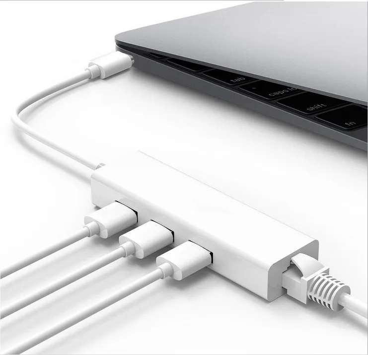 USB C концентратор 3,1 Тип C USB-C несколько 3 порта концентратор Rj45 Ethernet сети LAN адаптер кабель Adaptador для Macbook Windows 7/8/10