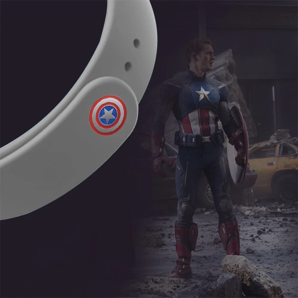 Gray B Новые с принтами "Marvel", "Мстители", браслет для mi Группа 4 ремень для Xiaomi mi группа 4 Nfc умный браслет с силиконовым ремешком для mi Группа 4/3 - Цвет: Gray B