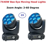 mini led bee eye moving head lights high quality 7x40w rgbw 4in1 led stage lights 2 60 degree zoom good for stage theater discos