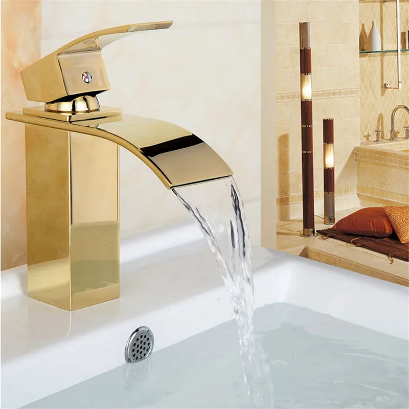 Кран для горячей и холодной раковины кран однорычажный золотой латунный краны