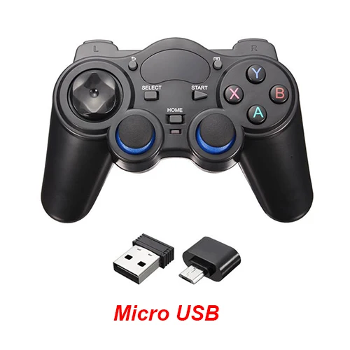 Micro USB Игровая консоль джойстик игровой коврик 2,4 ГГц беспроводной игровой контроллер геймпад подходит для Android/стола/ТВ-бокса/Smart tv и для ПК PS3 - Цвет: Micro USB