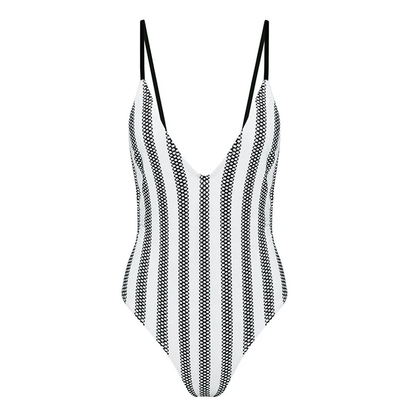 Bikinx черно белые бикини 2018 женские бразильские стринги с принтом Монокини пуш ап