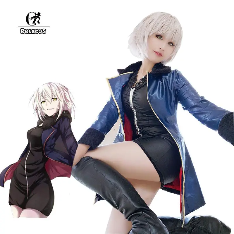 ROLECOS аниме FGO Косплей костюмы черный саблей Kyrielight Mash косплей костюм кожаная