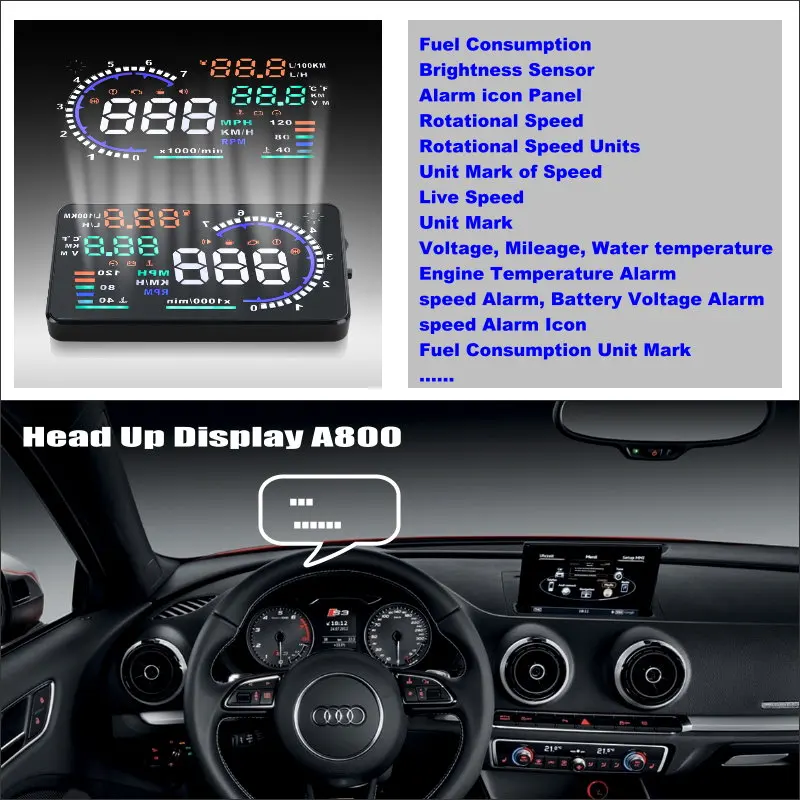 Автомобильный электронный дисплей на лобовое стекло для Audi A3 2014-2019 2020 2021 экран