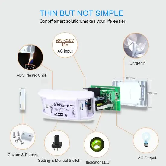 30 шт. SONOFF Basic DIY Wifi беспроводной умный переключатель света таймер дистанционное управление 220 В 10A Alexa Универсальный Google домашней автоматизации