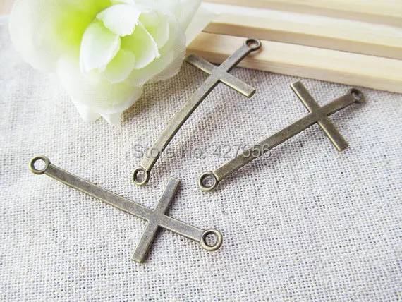 15pcs 21.47mmx49.99mm Antique Silver tone/Antique Bronze Side/Sideway Blank Cross Connector Pendant Charm/Finding DIY Accessory | Украшения