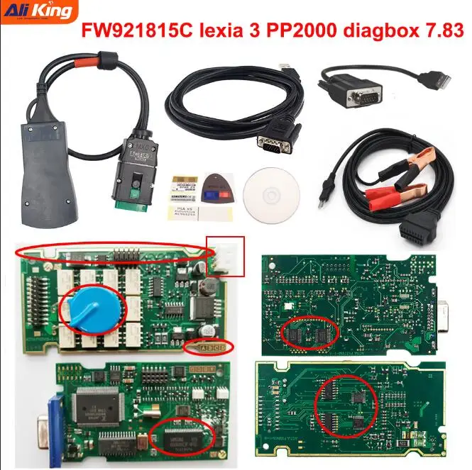 Новейший Diagbox V7.83 lexia 3 Serial 921815C прошивка! Lexia3 PP2000 для Ci-troen для Pe-ugeot диагностический инструмент - Цвет: lexia with clip cabl