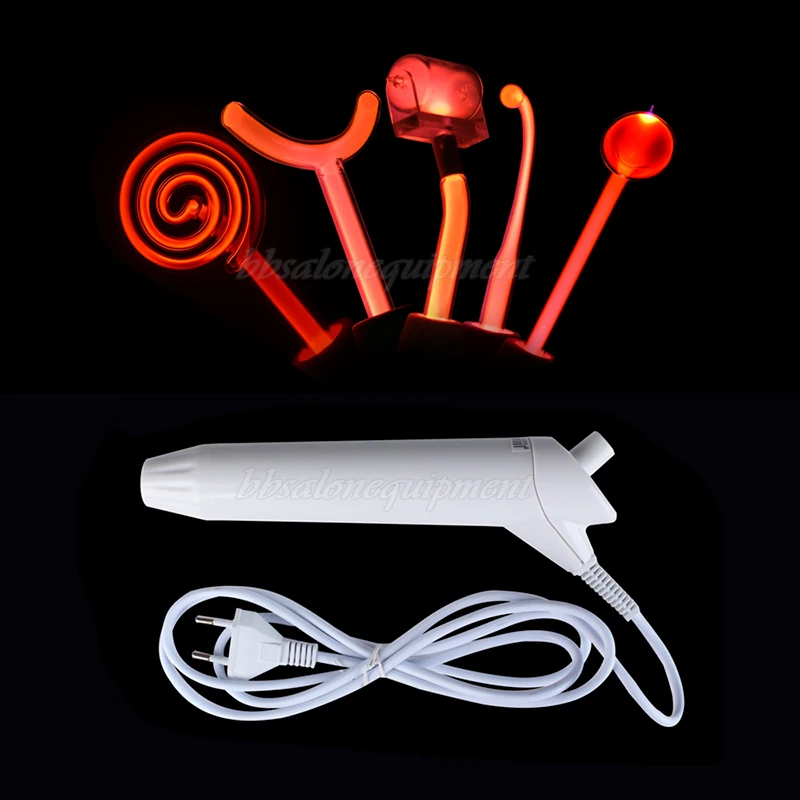 Высокочастотная машина с 5 фиолетовыми оранжевыми электродами для ухода за кожей