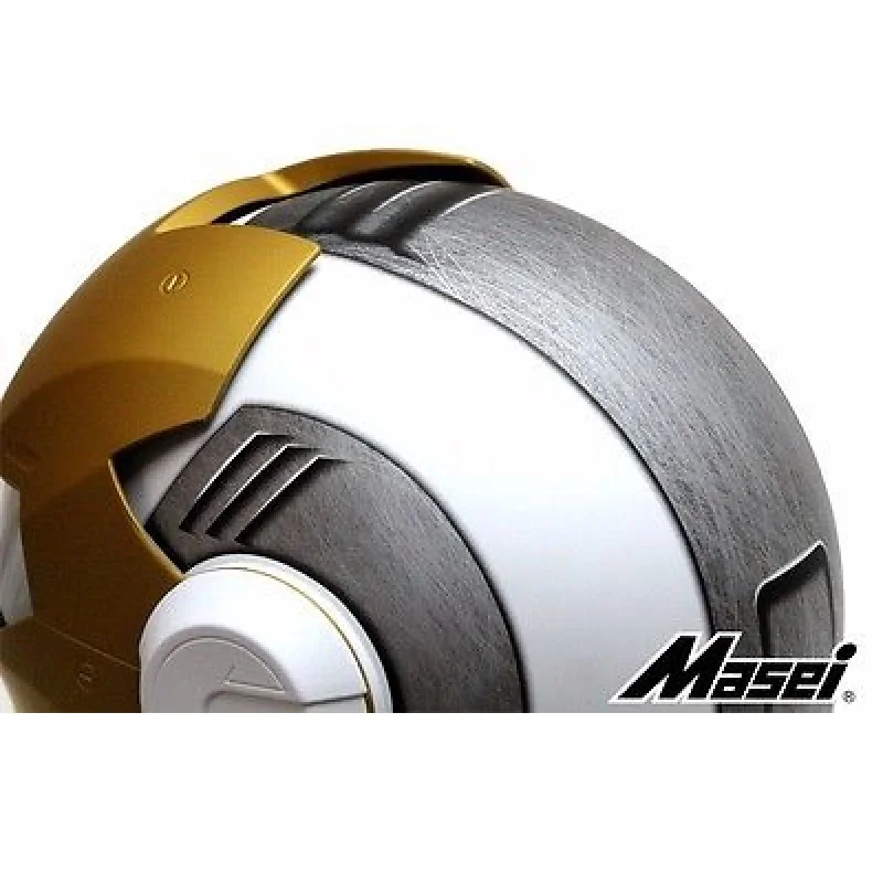 Мотоциклетный шлем MASEI 610 IRONMAN черно золотой для мотокросса полушлем с открытым