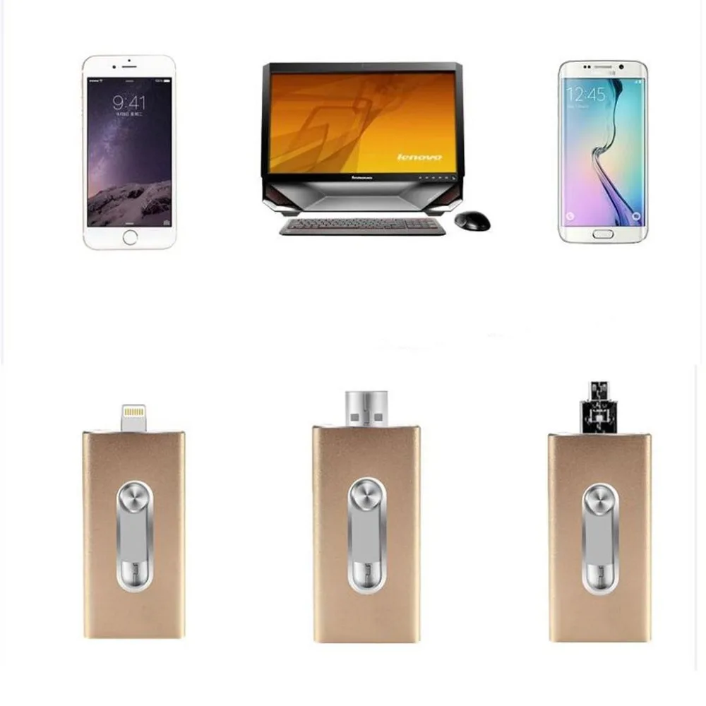 USB флэш накопитель OTG для iphone ipad металлический карта памяти 8g 16G 32G 64G хранение