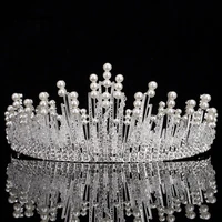 2017 new bride wedding crown tiara shiny crystal pearl bridal hair accessories headband fashion wedding headpieces hair jewelry