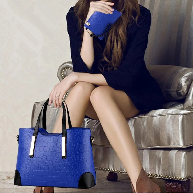 WEIXIER Роскошные однотонные женские сумки 2 шт./компл. мессенджеры через плечо