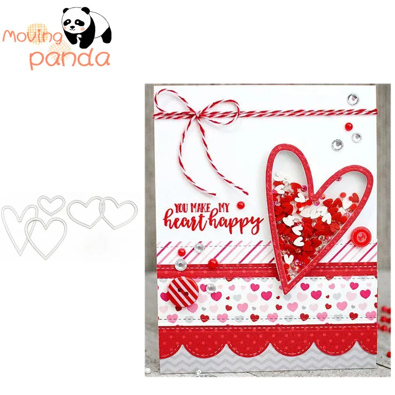 4 шт. шейкер в форме счастливых сердец металлические режущие штампы высечки форма