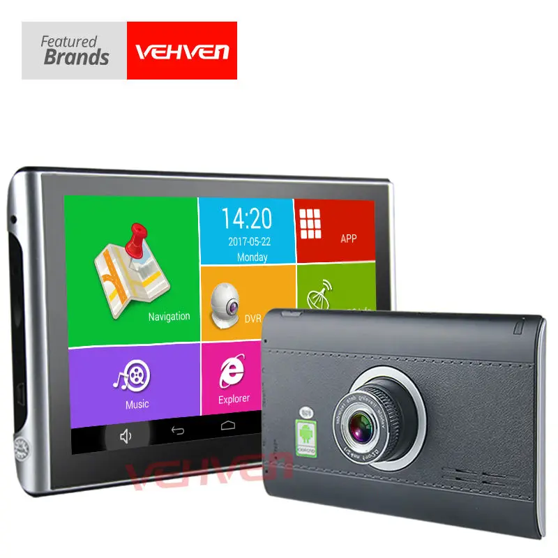 Новый 7 дюймов Android GPS навигации с 8 ГБ 512 МБ 1080 P DVR Камера Бесплатная Географические